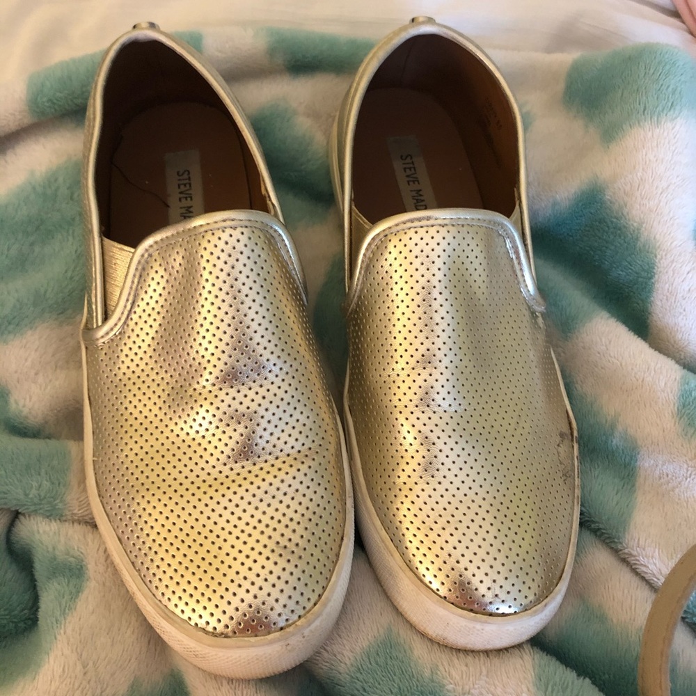Gold Steve Madden slip on